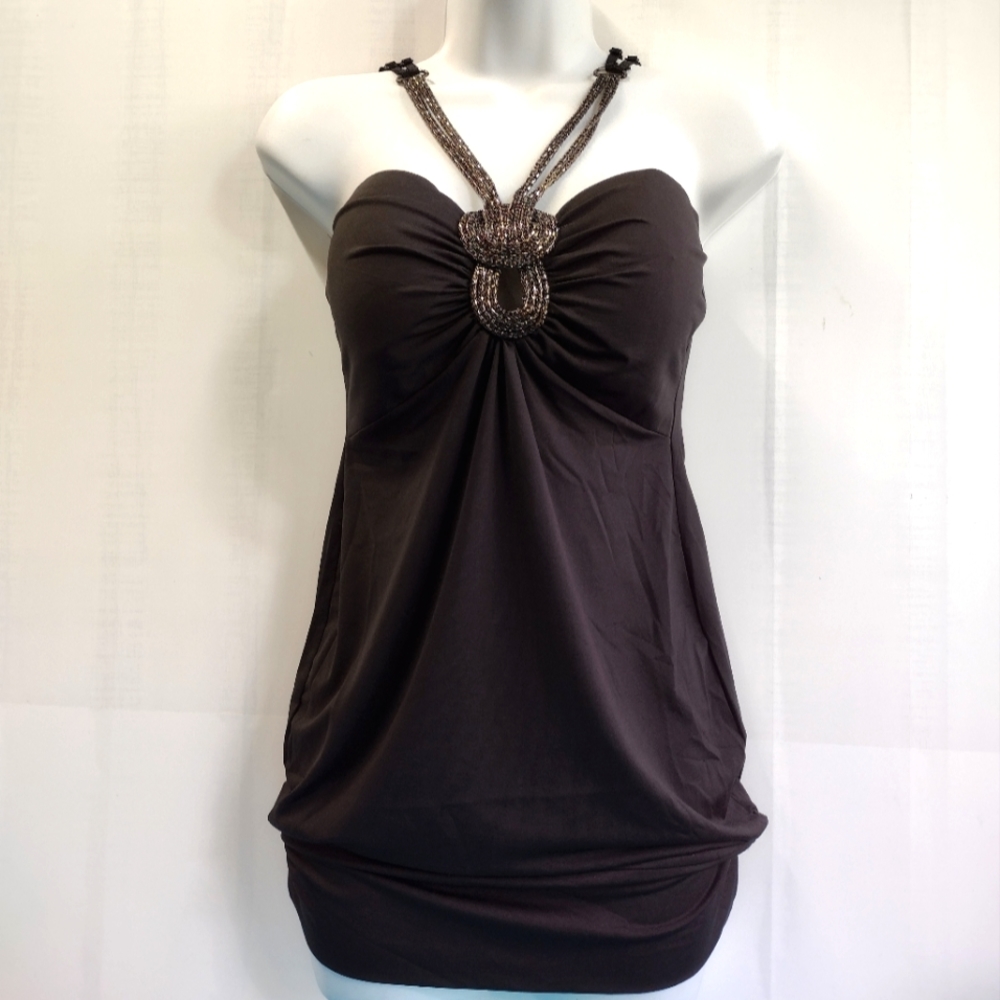 NWT ICU Collection Women's Sexy Casual Halter Mini Dress S